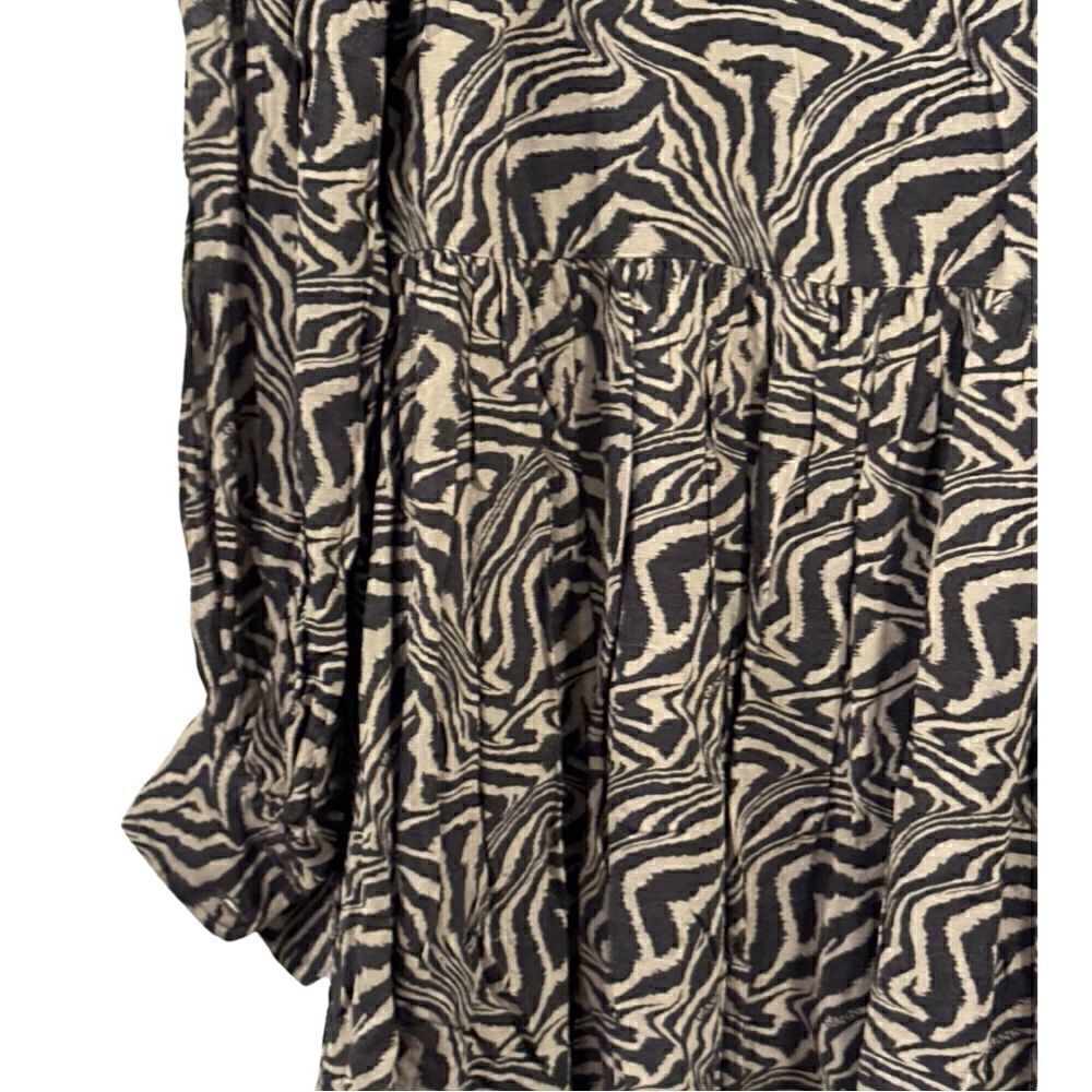 Ganni Gathered printed georgette mini dress Size EU 34 - Picture 11 of 14